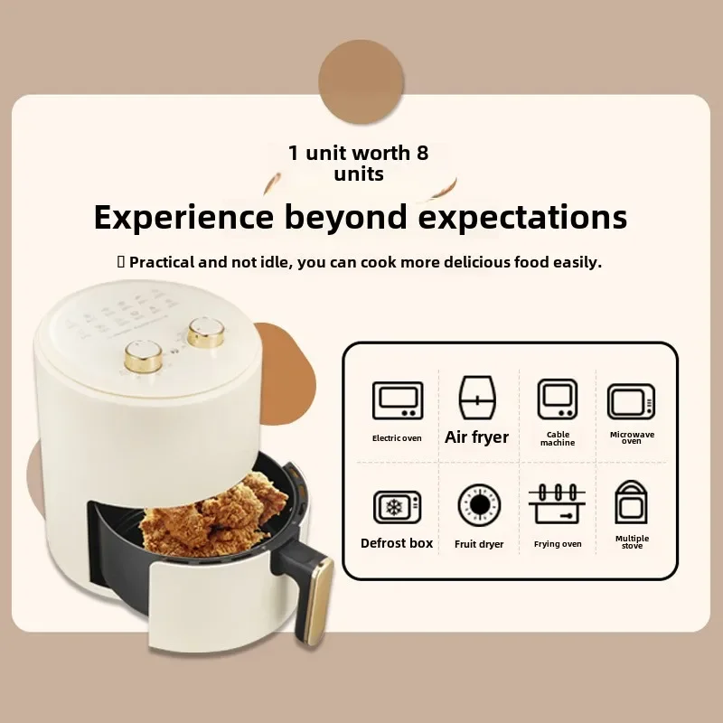 Air fryer household smoke-free 6L large-capacity fryer machine automatic chicken wing French fries machine