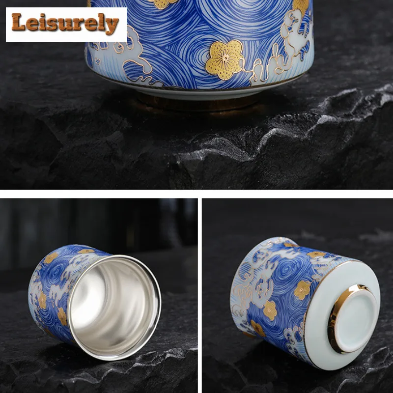 110ml Starry Sky Silver-plated Teacup Elegant Tea Bowl Mug Tea-tasting Personal Cup Jianzhan Master Cups Household Tea Items