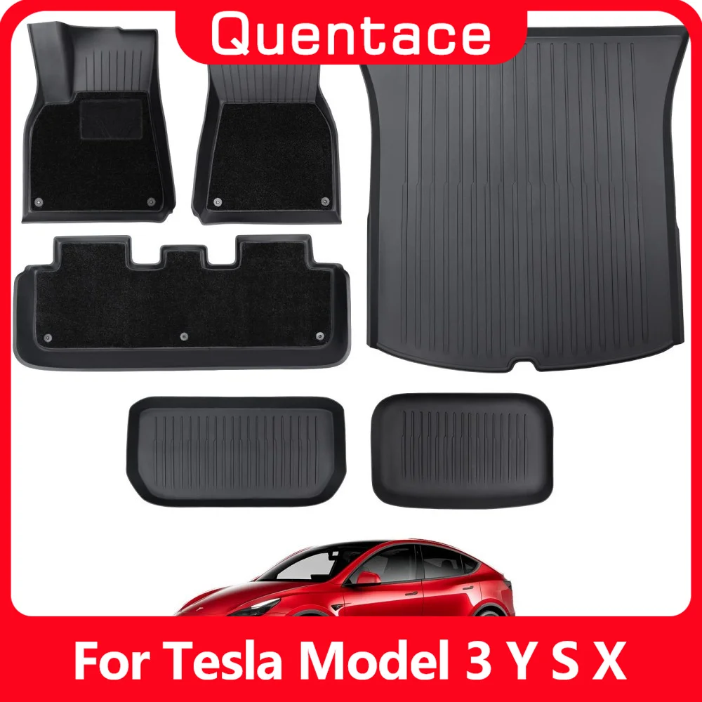 

Набор напольных ковриков для Tesla Model Y, водонепроницаемые коврики из ТПЭ для любых погодных условий, Противоскользящий коврик для снятия ковриков, внутренние подкладки, передний и задний грузовые