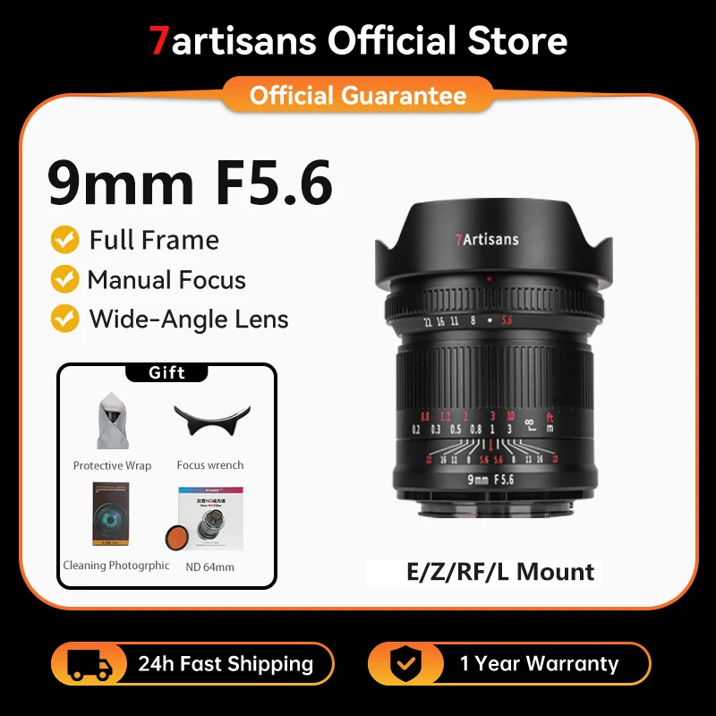 7artisans 9mm F5.6 Full-Frame 132° Wide Angle Prime