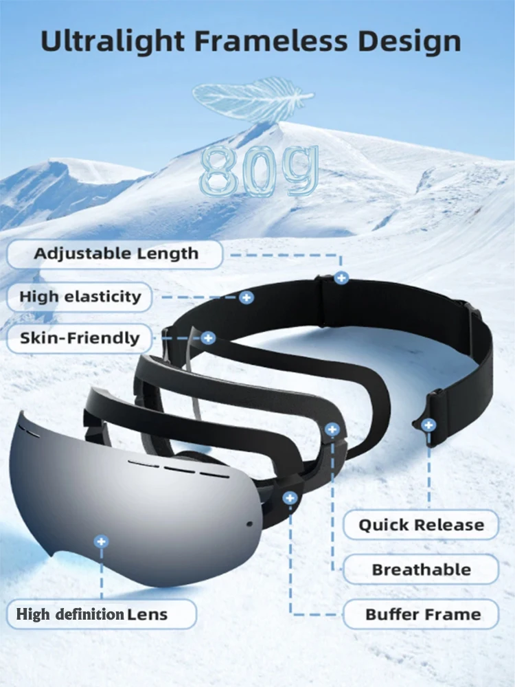 Ski Goggle Protective Cover Portable Windproof Scratch-Proof Snowboarding Goggles Protector Snow Sports Glasses Protective Gear 5