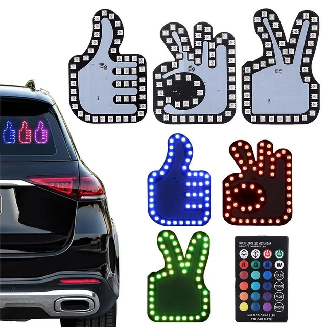 Car Finger Light Creative Road Rage Signs Remote Middle Finger Gesture Light  LED Car Window Display Lamp Car Decorative Lights - AliExpress