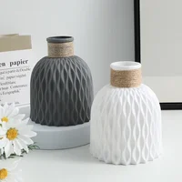 1PC Water Ripple Plastic Vase Wave Flower Pot Arrangement Modern Nordic Style Home Living Room Desktop Decoration Ornament 2