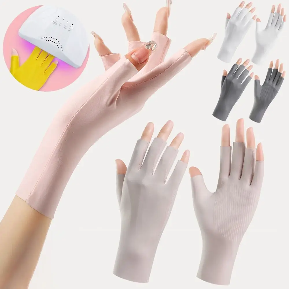 High Elasticity Sunscreen Gloves Radiation Proof Nail Uv Protection Nail Painting Gloves Breathability Protect Finger Skin sunscreen gloves nail art gloves
