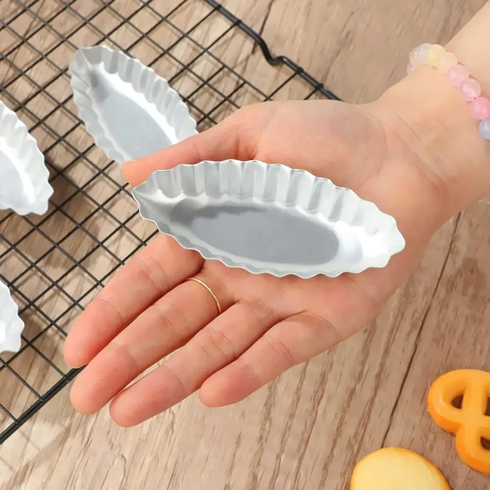 Description Picture 5 of item5/10/15pcs Mini Cake Tart Mold Aluminum Boat Shape Mousse Dessert Cupcake Pudding Mould for Kitchen Pastry Baking Accessories