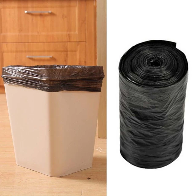 50Pcs Garbage Bags Handle Household Disposable Black Trash Pouch Portable Thickened Plastic Bag Kitchen Waste Bin Trash Bags - AliExpress