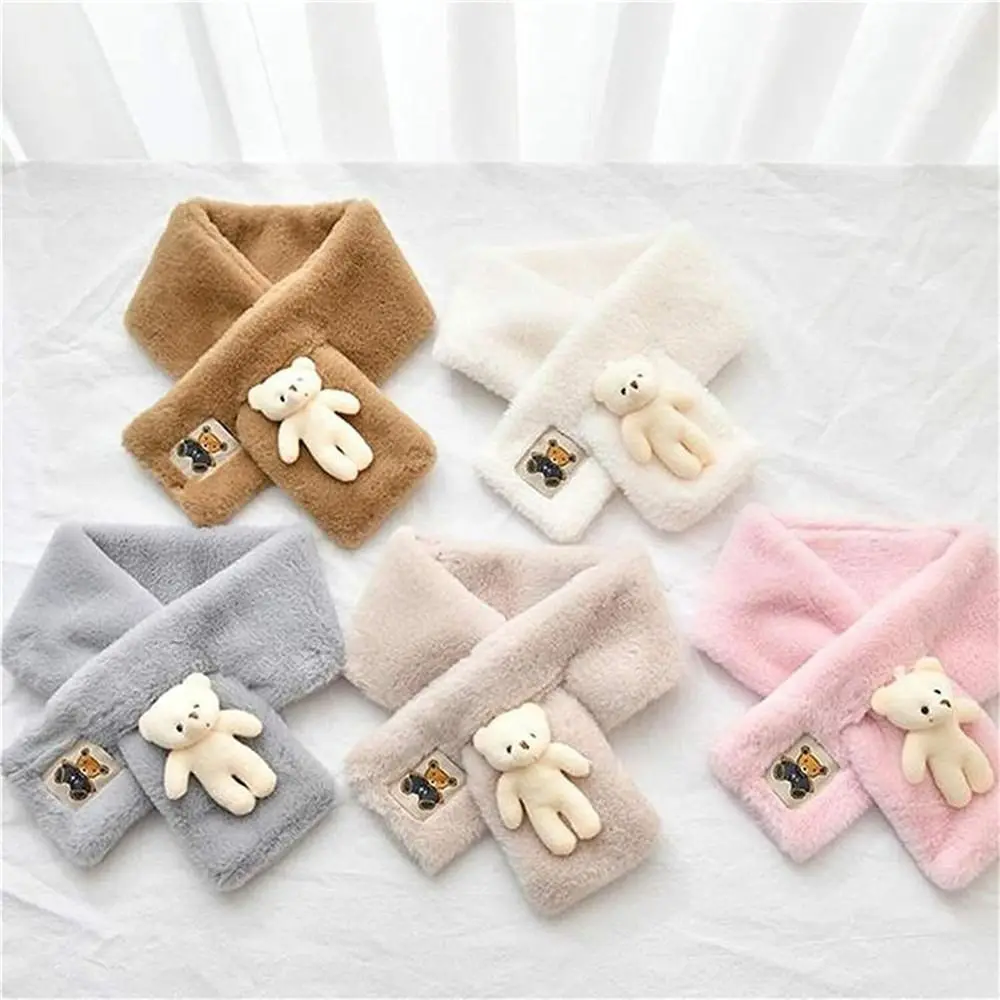 

Winter Thermal Fleece Cute Bear Warm Neck Warmer Neckerchief Plush Scarfs