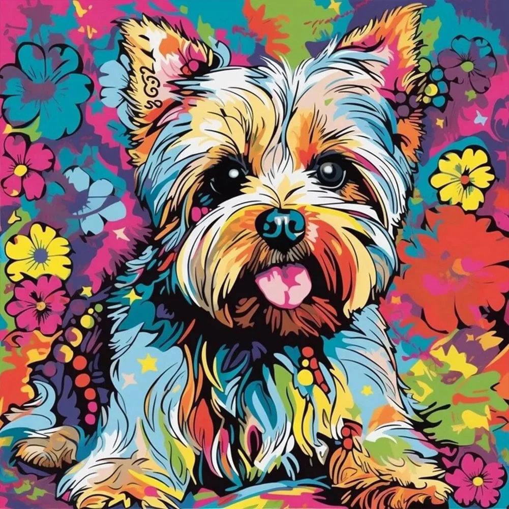 Huacan Diamond Painting Kits Dog Handmade Gift Mosaic Animal