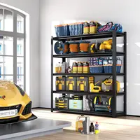 78" H Garage Shelving 3000LBS Heavy Duty Storage Shelves Adjustable 5 Tier Metal Shelves, Warehouse 18" D*47.5" W*78" H,Black 2