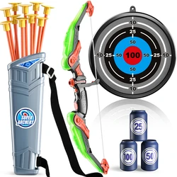 LED Light-Up Children's Archery Adventure Set with Suction Cup Arrows and Target (Green bow and arrow)