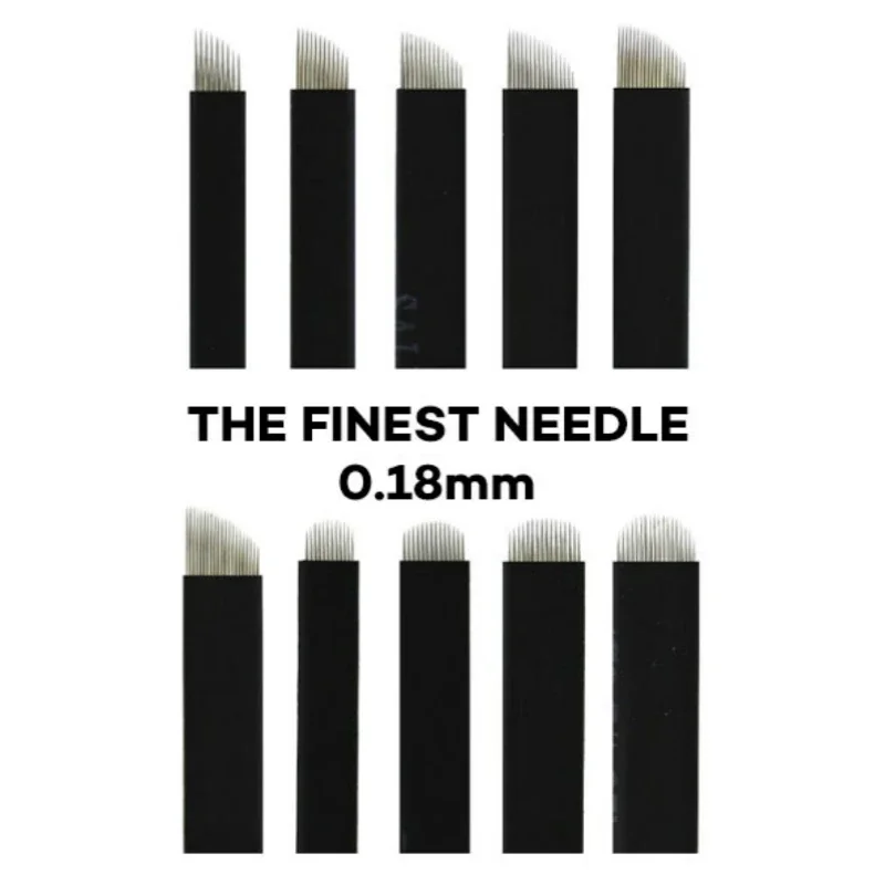 50pcs 0.18mm Black Tebori Blade Needle Eyebrow Tattoo Needles Manual Pen Embroidery Needles