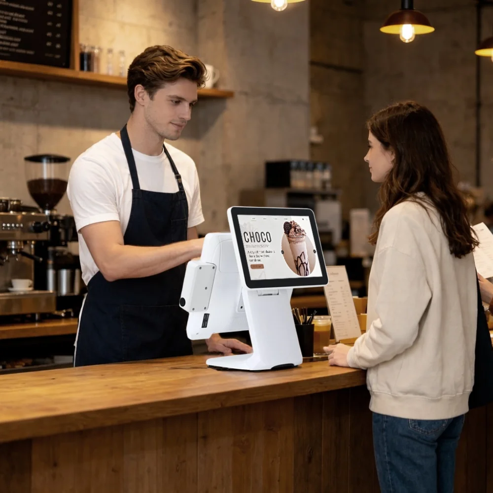 15인치 윈도우 10 트루 플랫 터치스크린 POS 단말기, NFC 카드 리더기가..