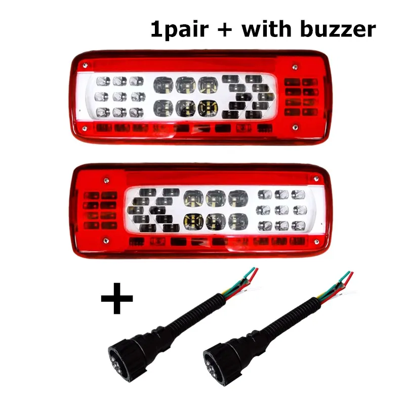 1 Par Luces Traseras LED 24V Para Camión Volvo FMX500 - Conectores OEM 82483074 21735299 82483073