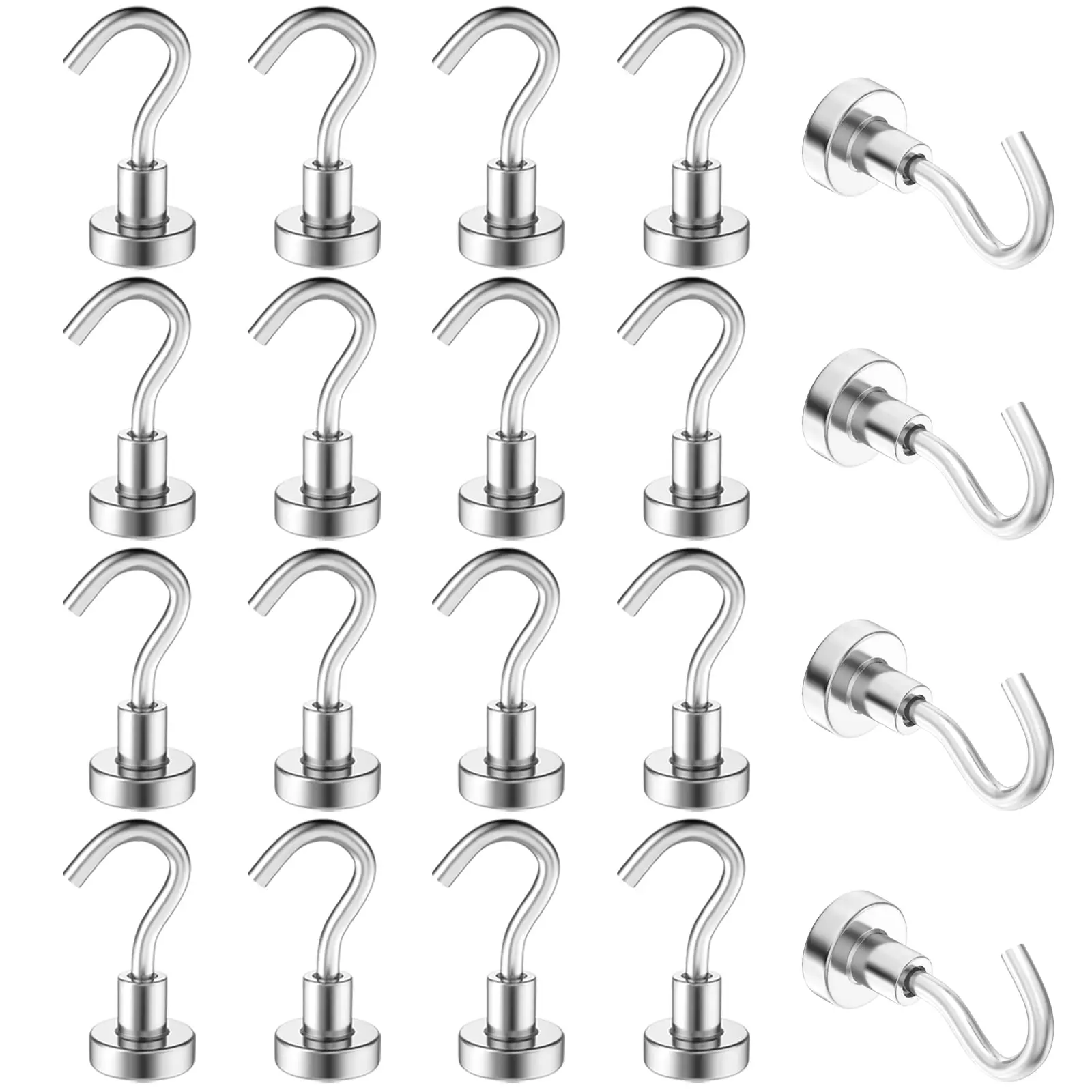 

10 Pcs Magnetic Hooks Neodymium Magnet Heavy Duty Rare Earth Magnet Round Refrigerator Hook Super Strong Cruise Hook for Hanging