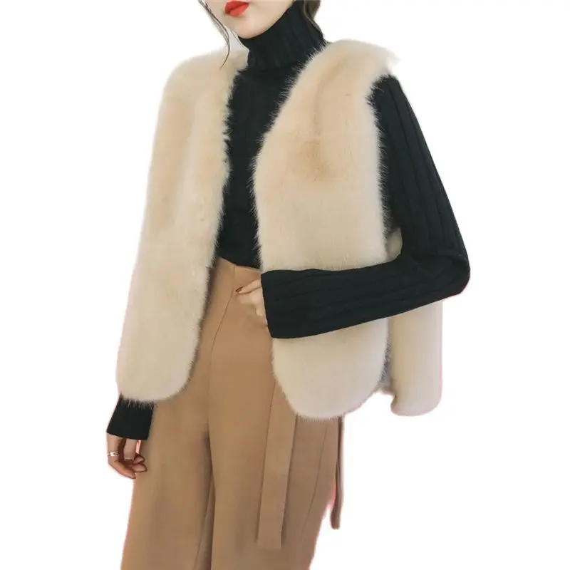 Gilet Di Peluche Cappotto Di Pelliccia Gilet In Pile Da Donna Fourrure Sans Manches Gilet Femme Corto Fourrure Gilet Invernale Imbottito Manteau Top