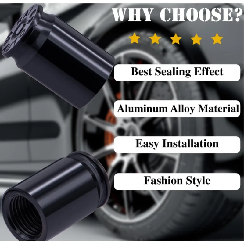 8pcs New Bullet Shell Valve Universal Strong Sealing Bicycle American Threaded Valve Core Sleeve Corrosion Preventiv