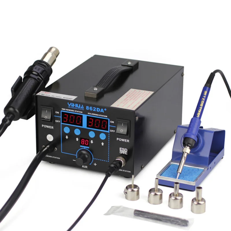 

YIHUA 862DA+ 2 in 1 High Power Heat Gun Soldering Station Anti-Static Desoldering Station With Hot Air Gun And Solder Iron