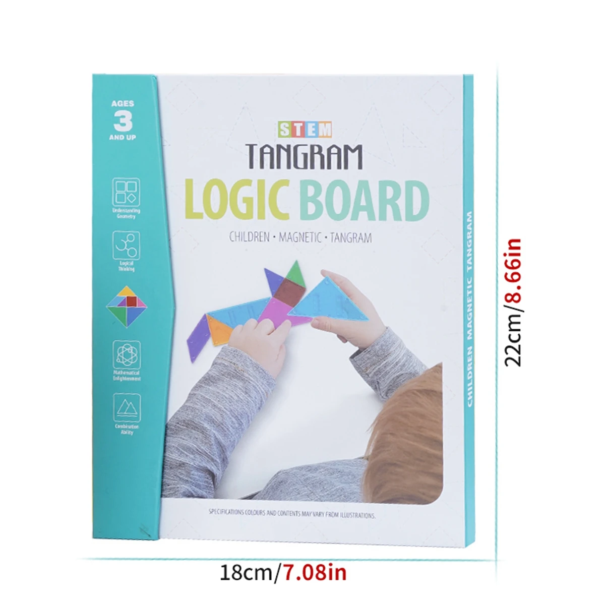 Children's magnetic tangram puzzle game various colors for boys and girls to learn and develop brain imagination