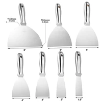 Putty Knife Set 1.5/2/3/4/5/6/8 inch Scraper Spackle Knife Paint Scraper Polished All-Stainless Steel Scraper Tool For Repairing 1