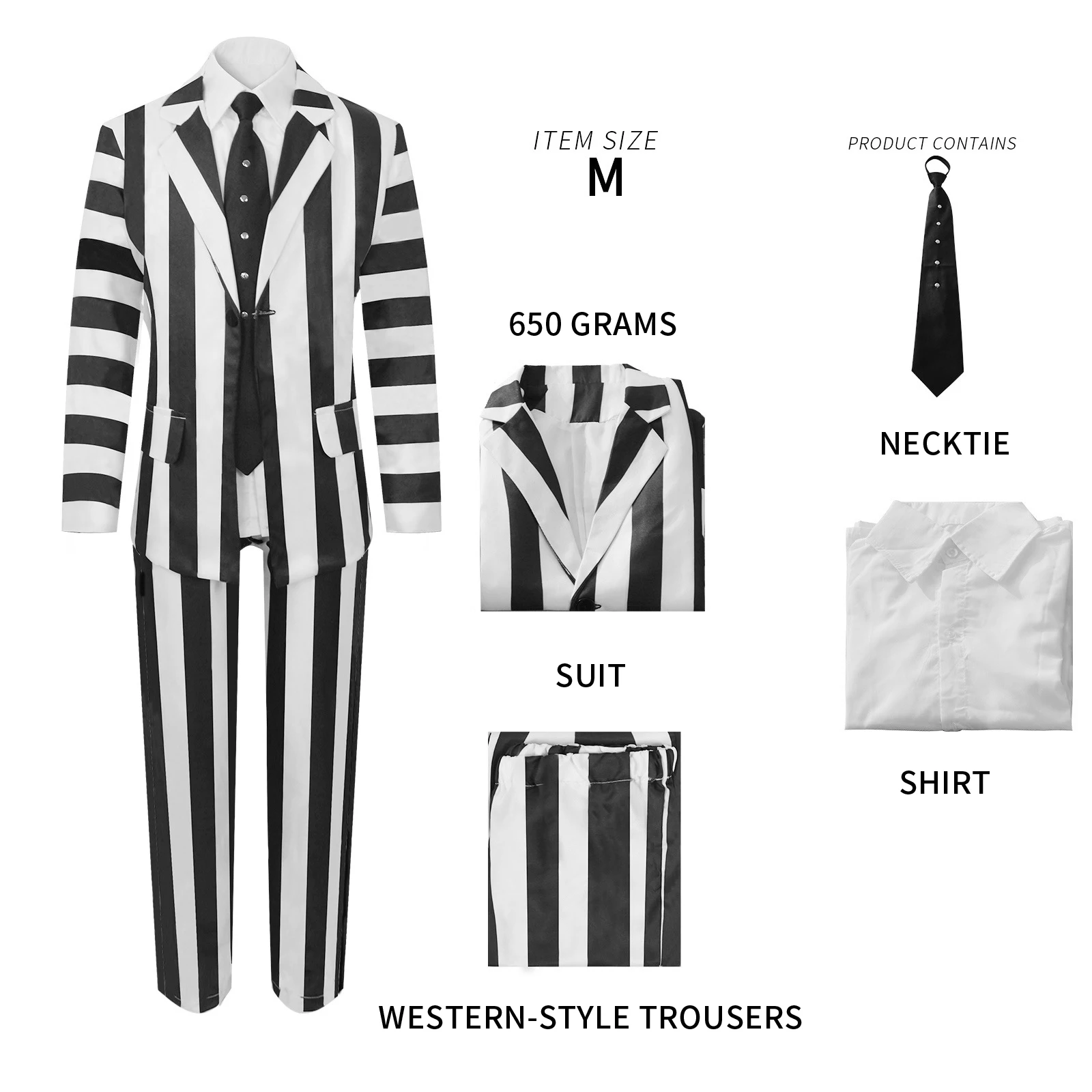 Cosplay Costume Beetle Juice Infernal Master For Halloween Performance