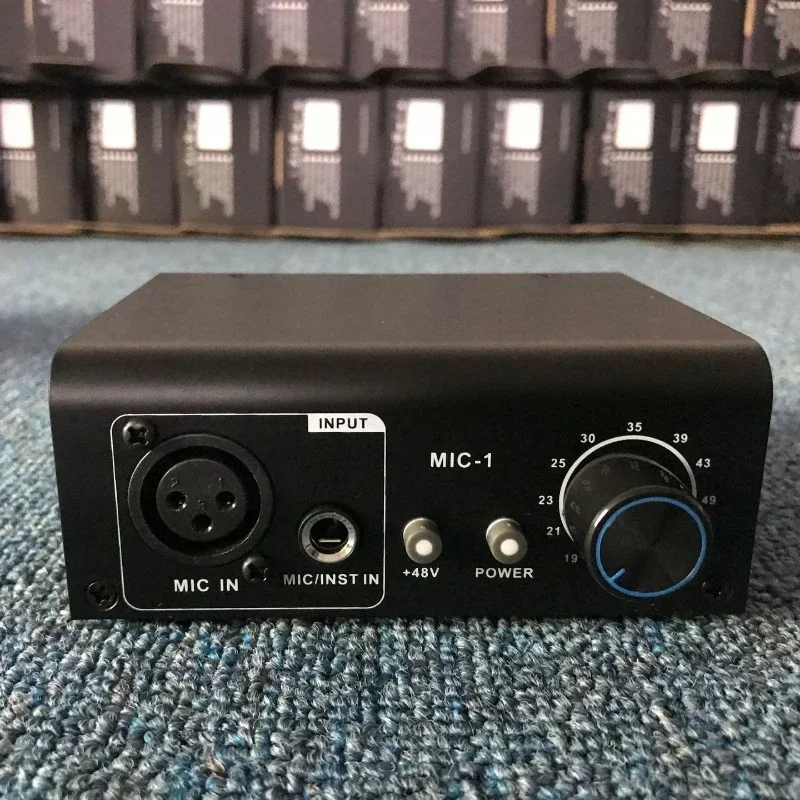Ultra-compact Microphone Preamp 1 Channels Microphone Amplifier Instrument Preamplifier for Phantom Power Preamplifier