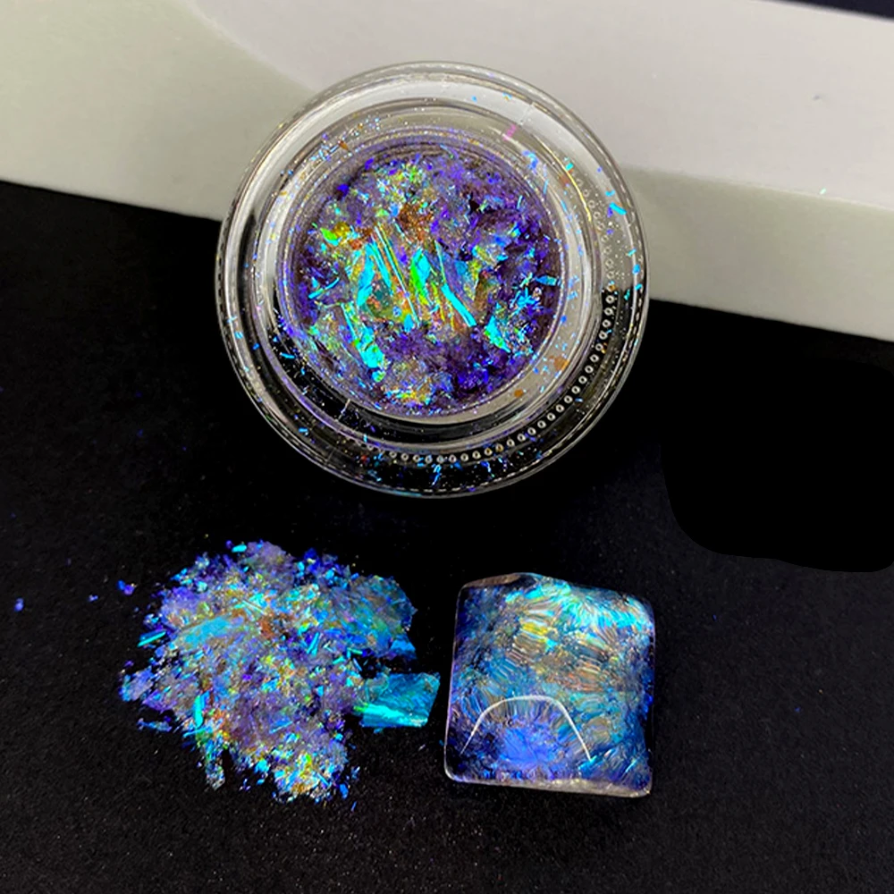 

Aurora Crystal Opal Nail Powder Holographic Irregular Glitter Iridescent Sequins Rub Dust Mermaid Chameleon Flakes DIY Manicure