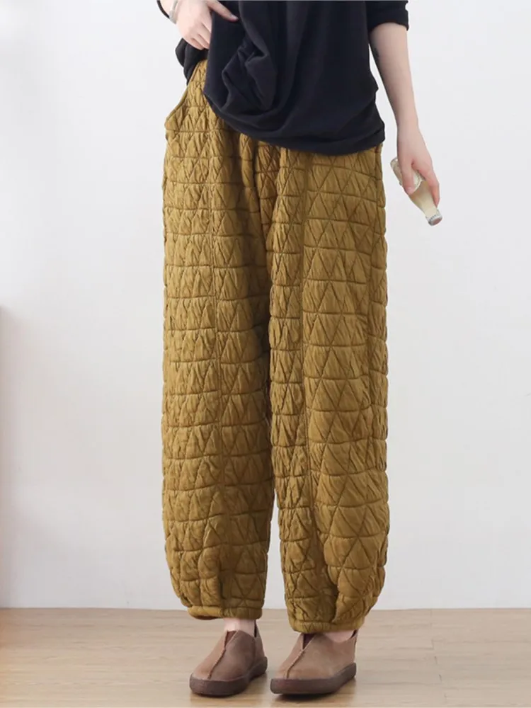 Winter Womens Trousers Padded Padded Trousers Women Fashion Ladies Padded Trousers Pants