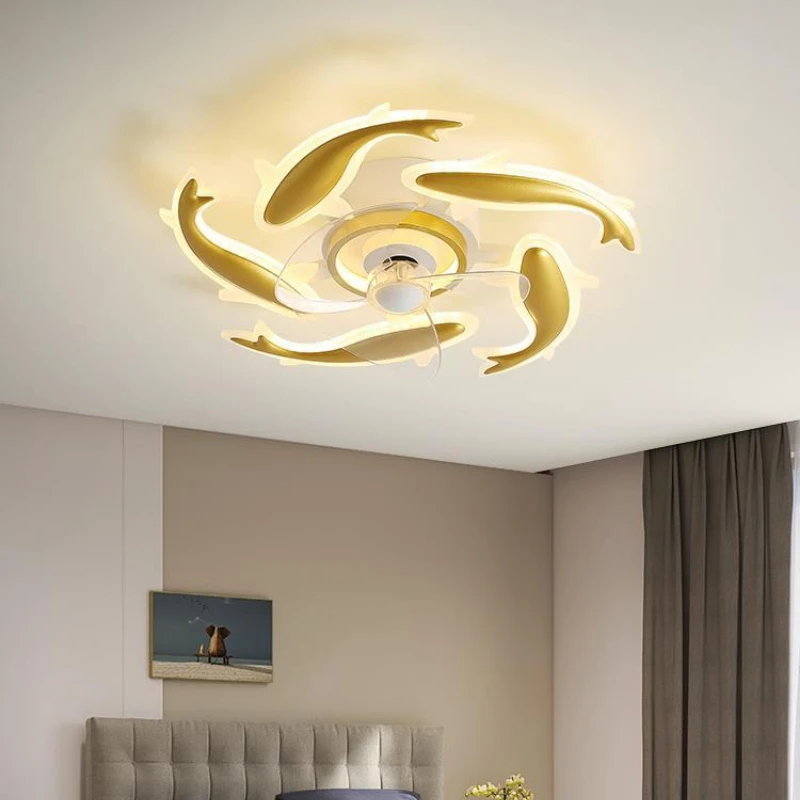 

Nordic restaurant Ceiling fan with lights remote control smart living room decoration lamparas Pendant lights