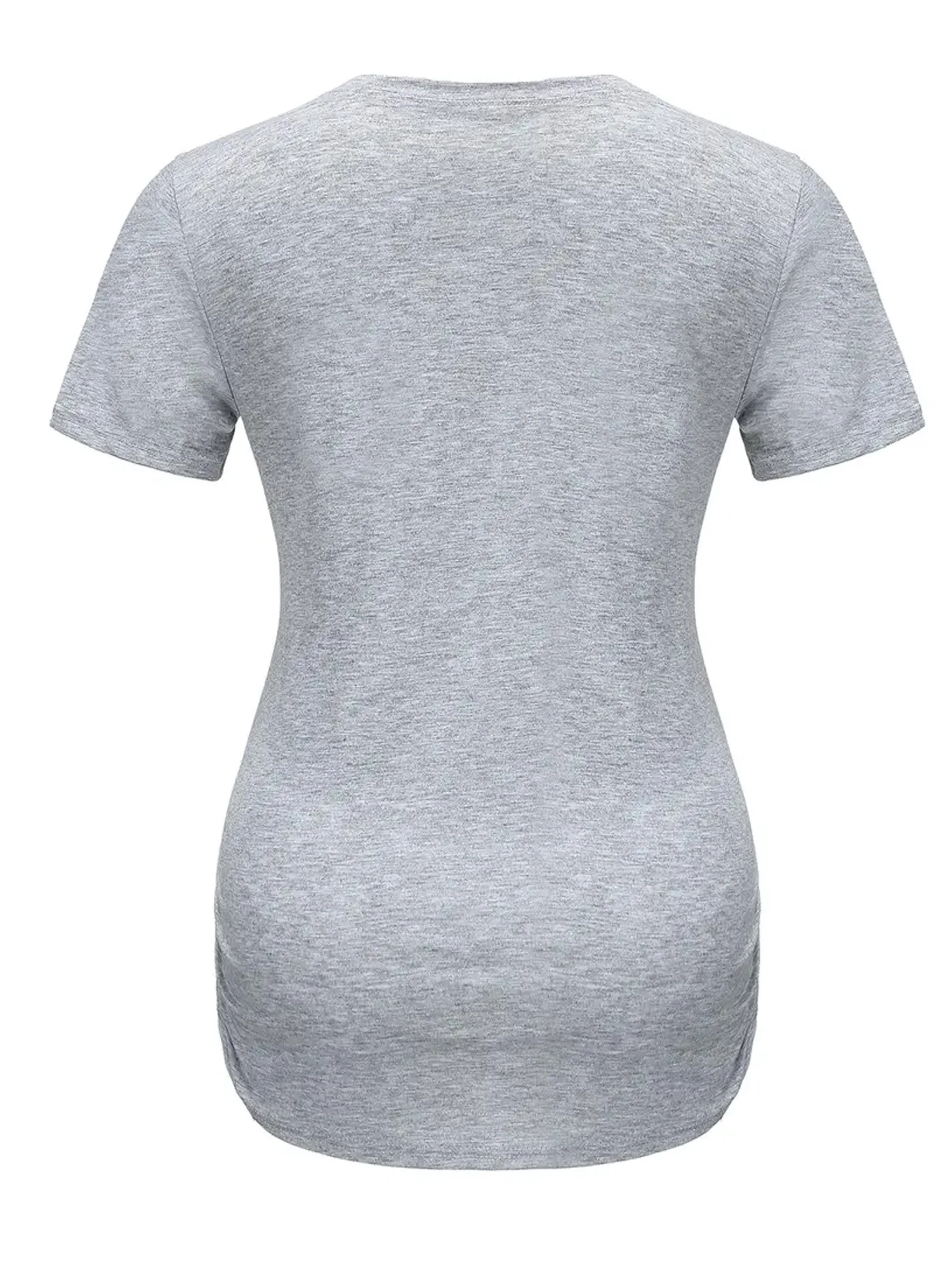 Hello Month & Cartoon Character Print Maternity T-Shirt, Round Neck Short Sleeve Pregnant Women's Top For Pregnancy Announcement 4