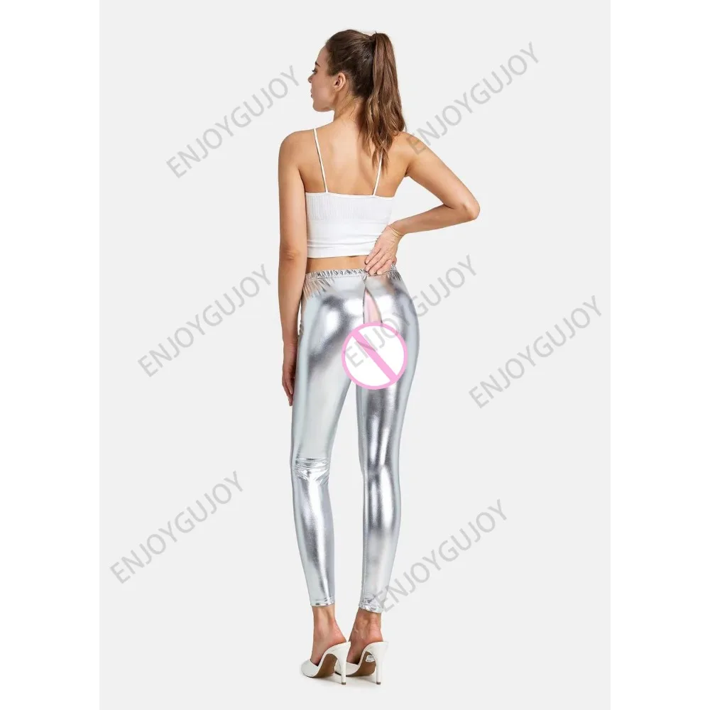 Invisible Open Crotch Outdoor Sex Yoga Pants High Waist Slim Fit Pencil Pants Sports Fitness Leggings Cropped Bar Casual Pants