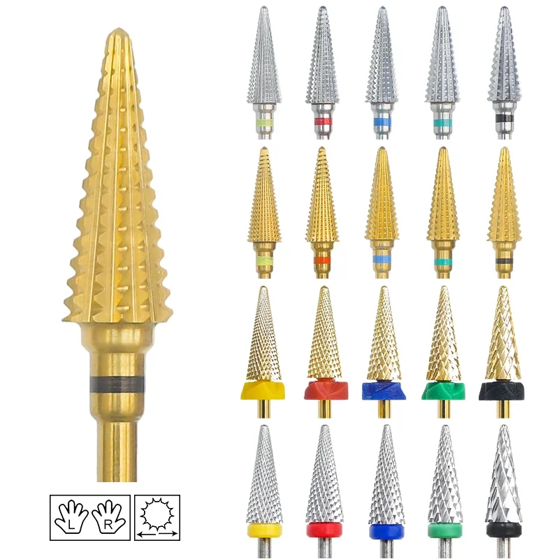 16mm Extra Long Triangle Cone Nail Drill Bits Tungsten Steel Carbide Milling Cutter Gel Remover Grinding Manicure Tool 3/32″