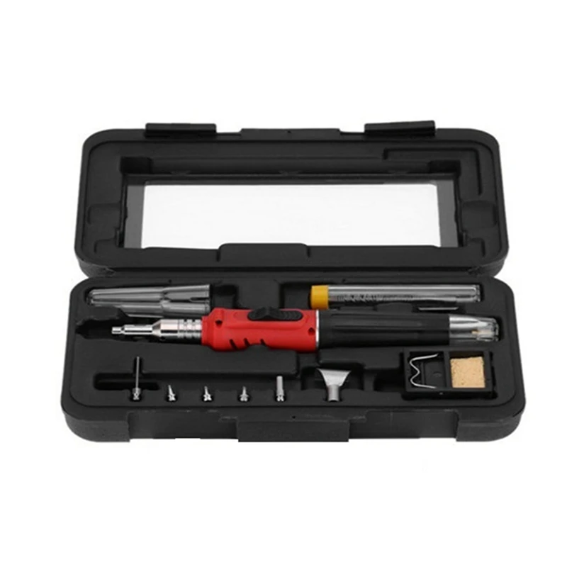 

HS1115K Gas Gas Soldering Iron As Shown Metal+Plastic 10-In-1 Portable Constant Temperature Electronic Maintenance Kit