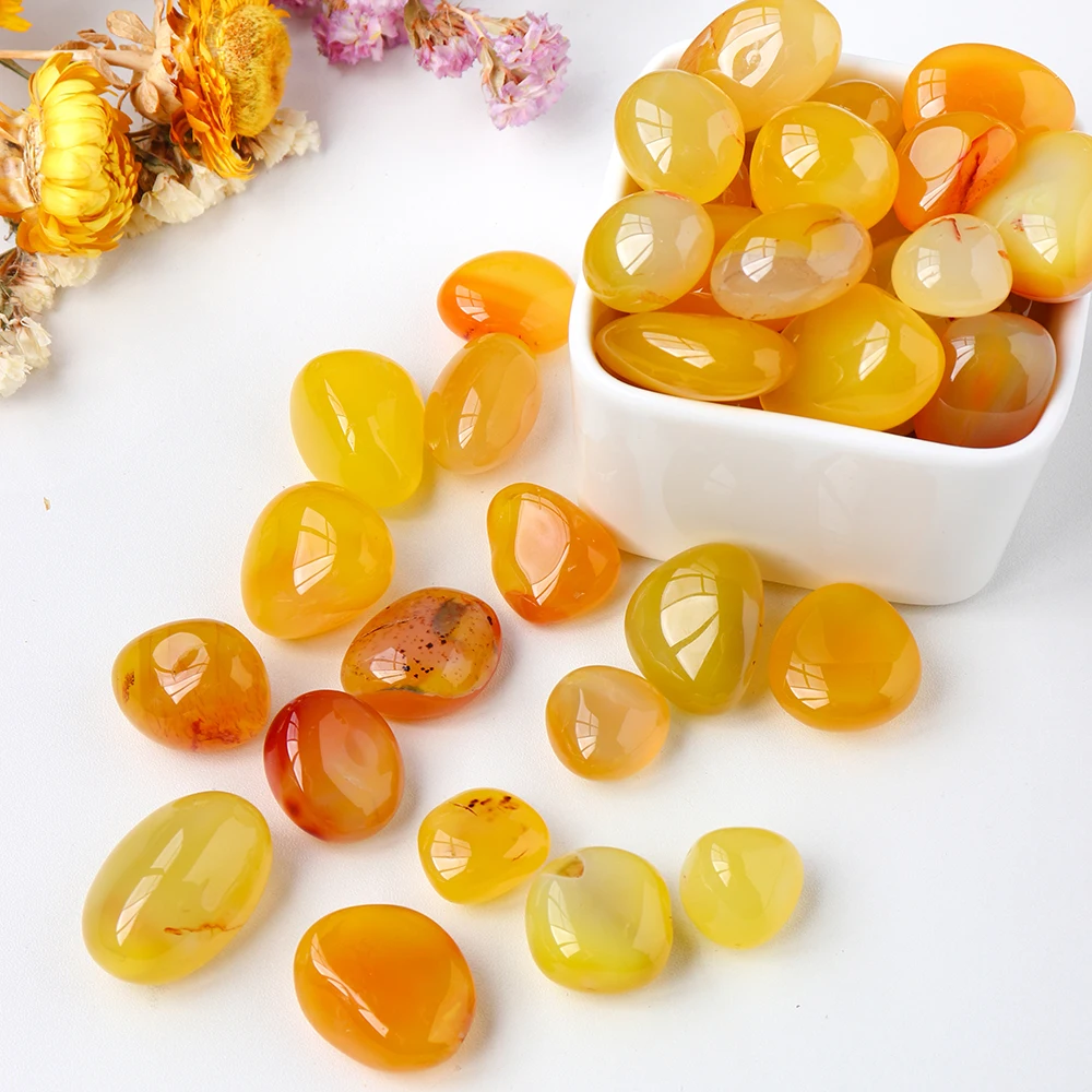Carnelian Polished Rolling Stone Agate Tumble Gemstone 50G/Bag For Garden Aquarium Decoration