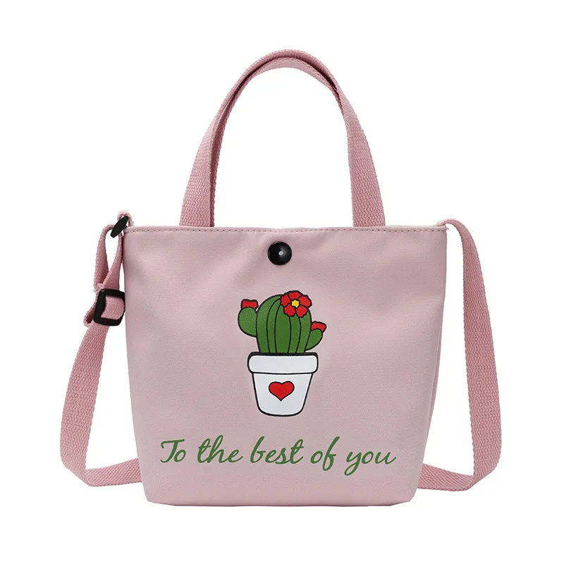 2022 New Children Handbag Printed Cartoon Rabbit Shoulder Bag Japanese High-capacity Canvas Girls Boys Messenger Bags