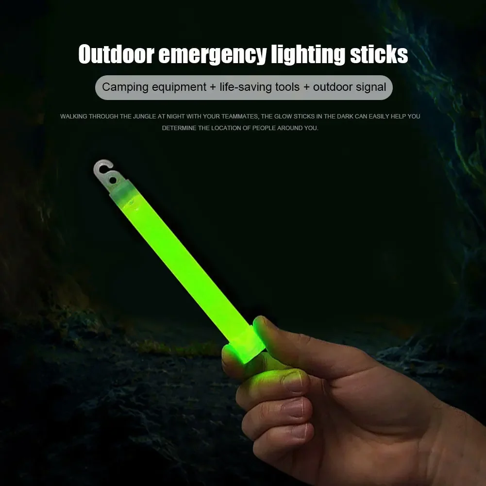 10/5pcs Fluorescence Light Glow Sticks with Hook for Hiking Camping Outdoor Emergency Lighting Party