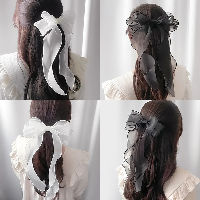 My Dearly Beloved White Organza Oversized Bow Hair Clip