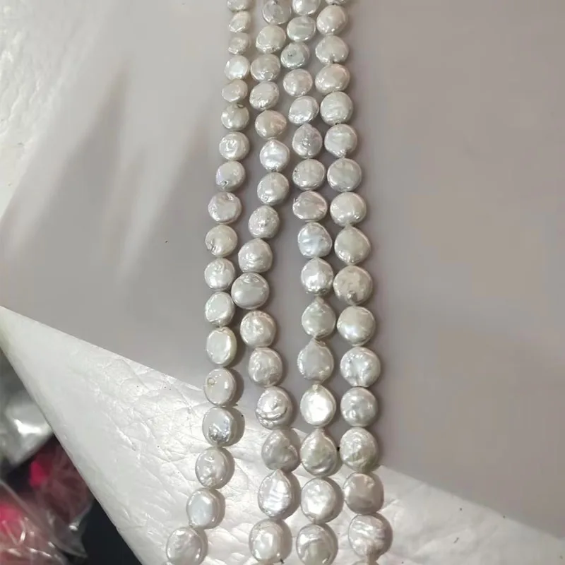 Coin Cultured Freshwater Pearl Beads Guaranteed 100% Natural White 13-14mm Loose Beads For Necklace Bracelets Jewelry Making