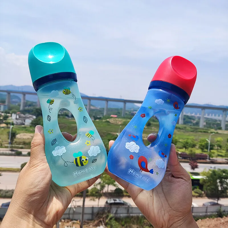 Baby Bottle Double Handle Infant Drop-proof Baby Wide-caliber Milk Bottle Newborn Feeding BPA Free