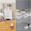 Fully-Assembled Nightstands Set of 2, 2-Drawer Nightstands Large Classic Bedside Tables with Storage, Wooden Painted 5