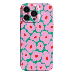 Coque de téléphone chocs charmante avec motif floral - Couverture arrière protectrice en PC dur