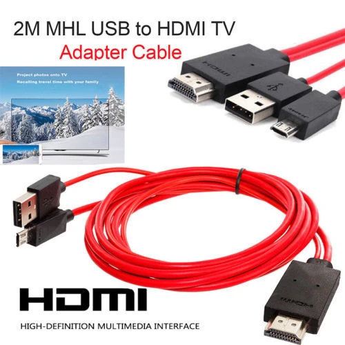 1.8m MHL Micro USB to 4K HDMI HDTV Adapter Cable for 11Pin Micro