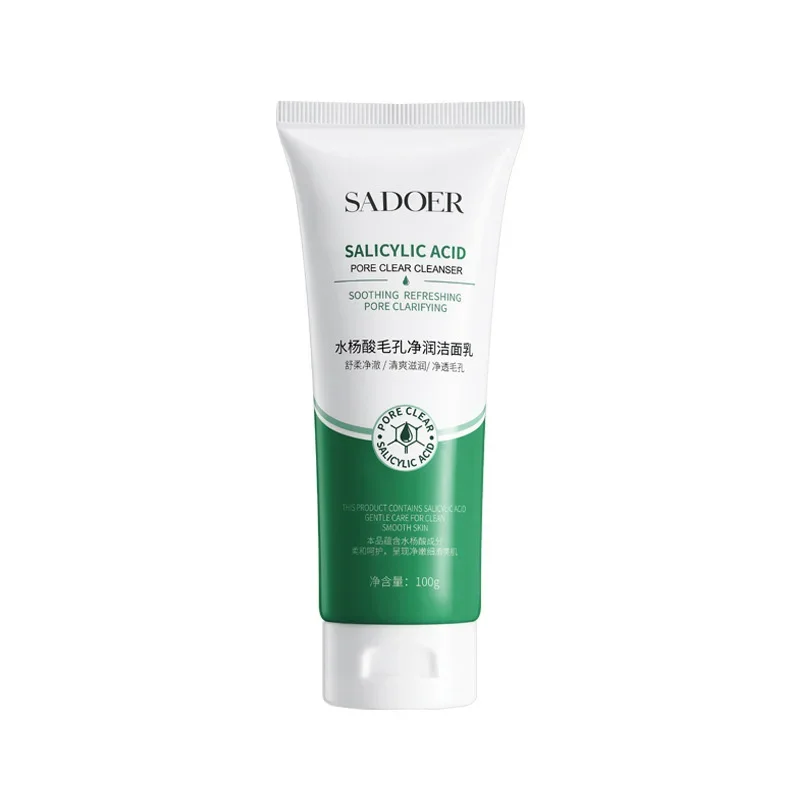 Facial Cleanser Salicylic Acid Deep Cleaning Cleanser Remove Blackheads Clarifying Pores Oil Control
