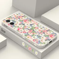 Elegant Canvas Flower Silicone Phone Case Cover for MOTO G32 (White)