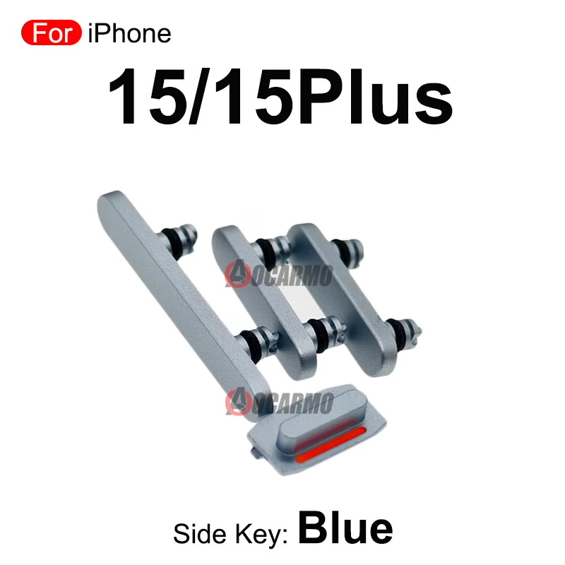 1Set Side Key Power Volume Buttons Black Yellow Pink Blue Green Replacement Parts For iPhone 15 15Plus