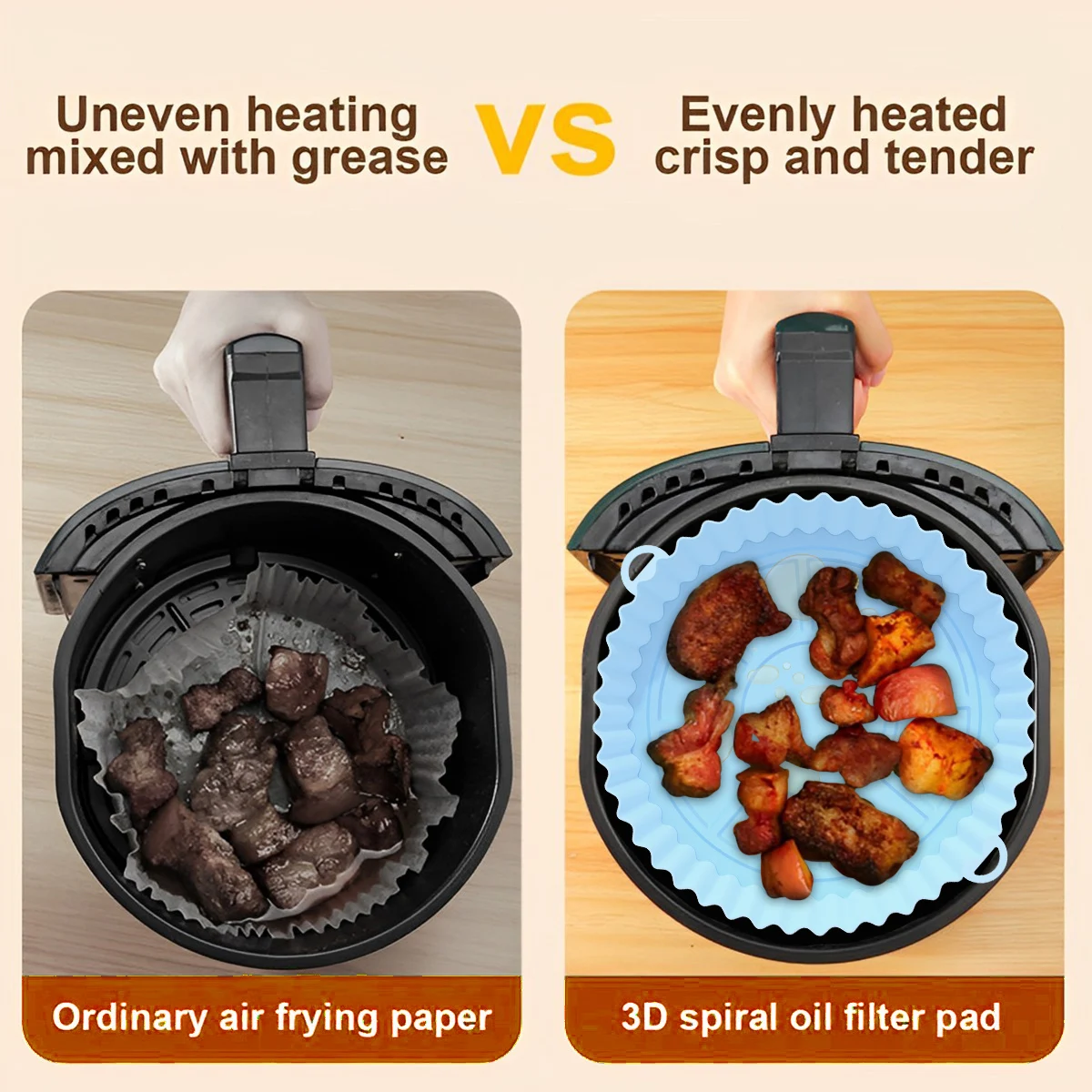 Air Fryer Silicone Liners Air Fryer Silicone Pot Reusable Silicone bread  pan Liners Food Safe Non Stick Air Fryer Basket Accesso - AliExpress