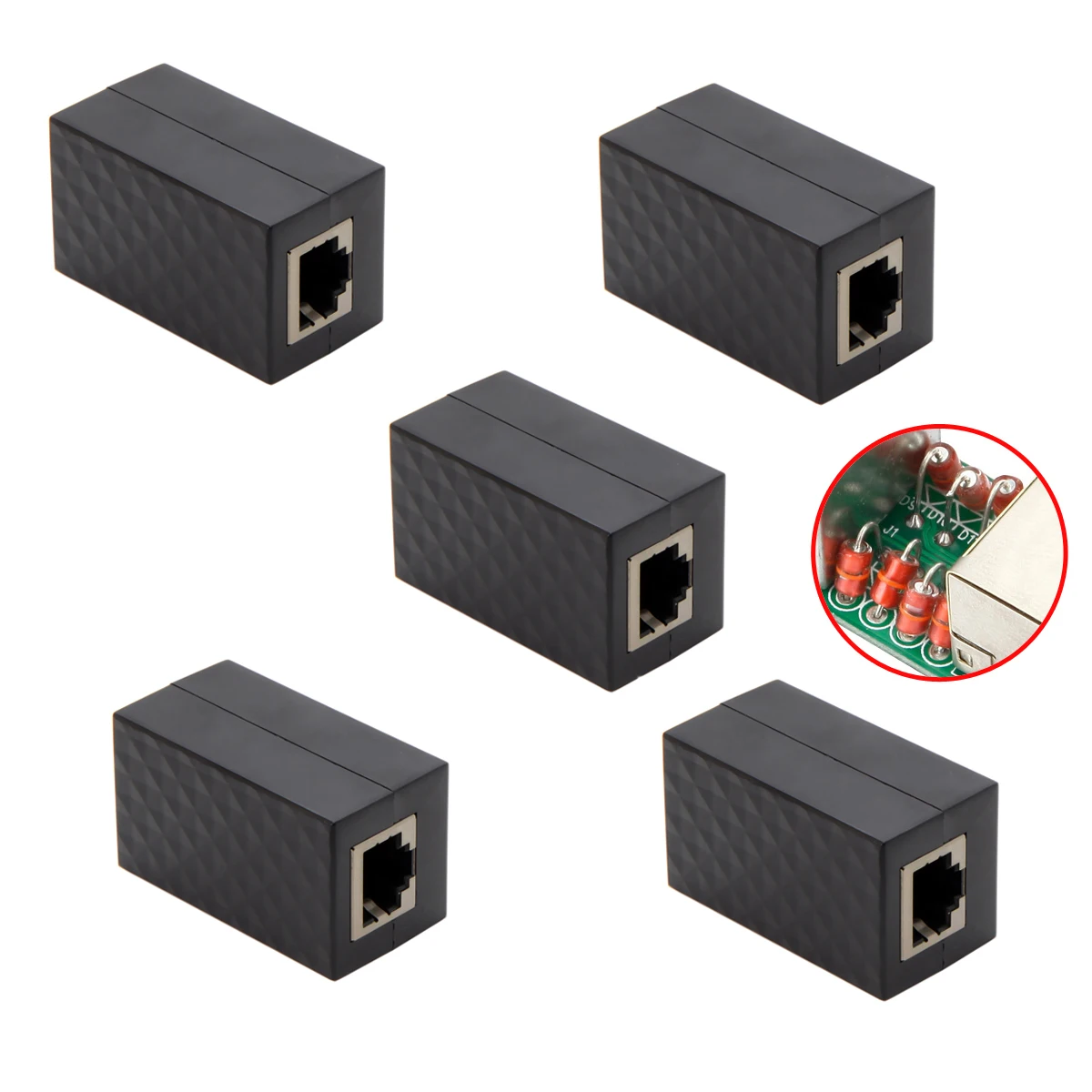 Cy-fêmea para Fêmea Rede Lan Adapter Proteção contra Raios Rj45 Utp Stp Cat6 Cat5e Extensor 30 Pcs por Lote - Imagem 2