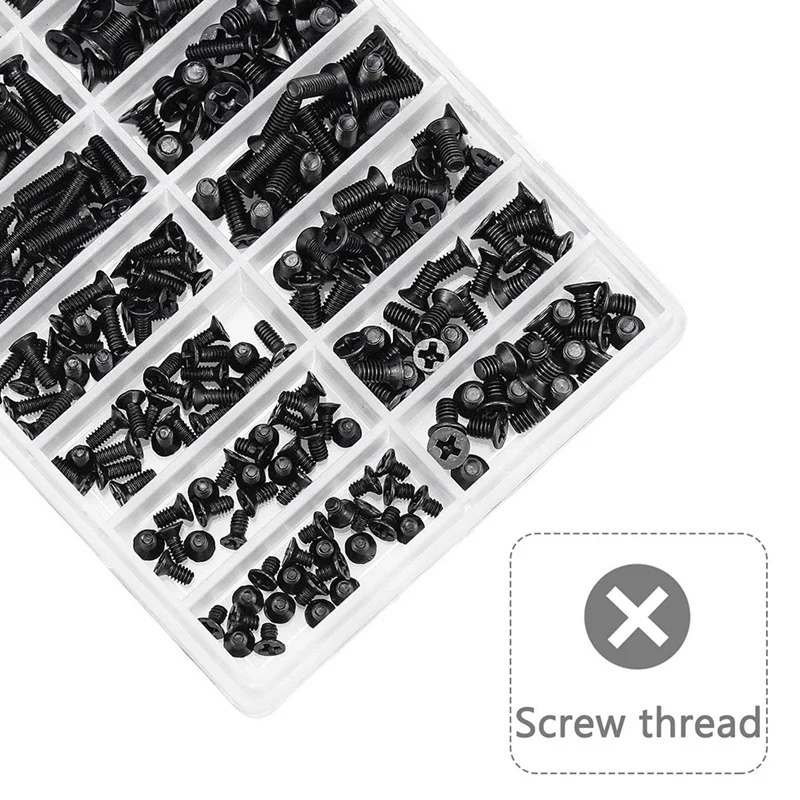 355Pcs PC Screws Assorted Set M2 M3 M2.5 Computer Screws HDD M.2 SSD For Universal Laptop PC Computer Repair
