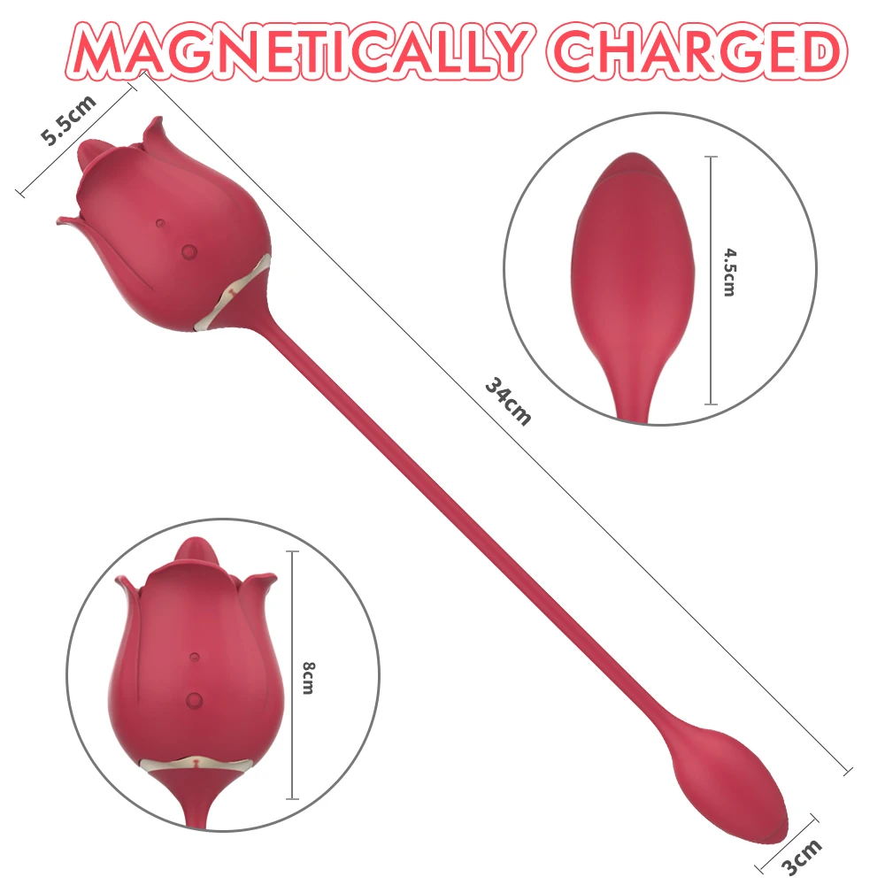 Succhiare il vibratore del clitoride della rosa per le donne Stimolatore del clitoride del ventosa del capezzolo Amore vibrante E_voghion.com