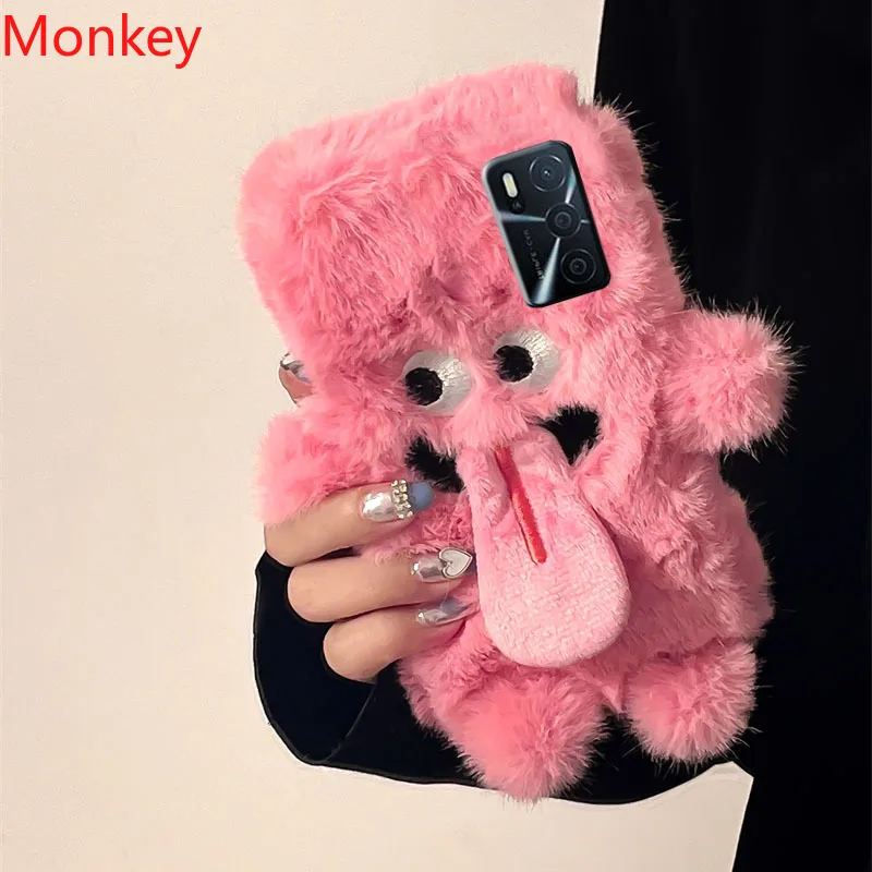Plush Fluffy Cartoon Tongue Out Phone Case Cover