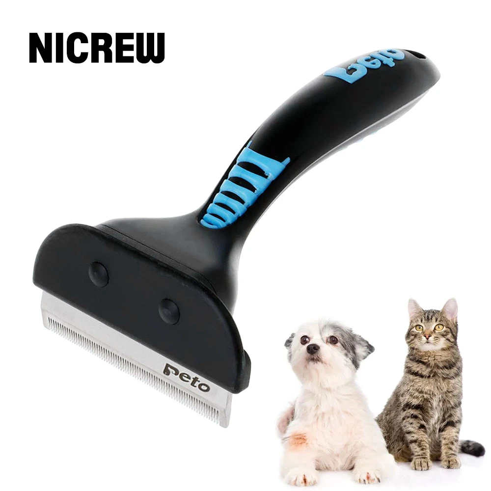 Nicrewペットコーム猫毛deshedding櫛ペット猫ブラシ犬グルーミングツール脱毛猫犬desheddingブラシ AliExpress